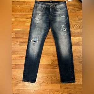 7 For All Mankind Slim Tapered Distressed Jeans 32x32